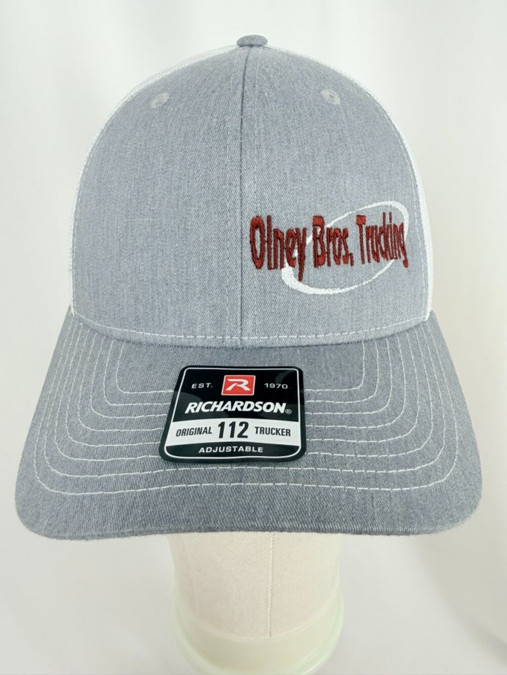 Olney Bros Trucking Men's Cap Hat Gray Richardson 112 Trucker Mesh SnapBack OSFM